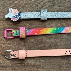 Girls Kids Belt Lot Bundle Small 29-30” Children’s Place Cat & Jacks Rainbow